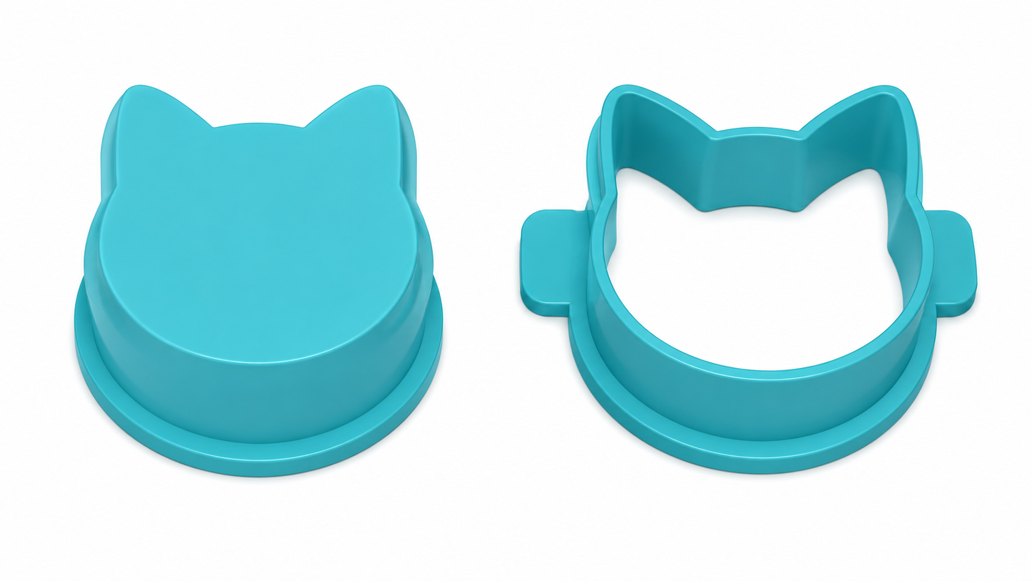 Cat Head Cake Pop Mold with Cutter, Popper and Tray Option