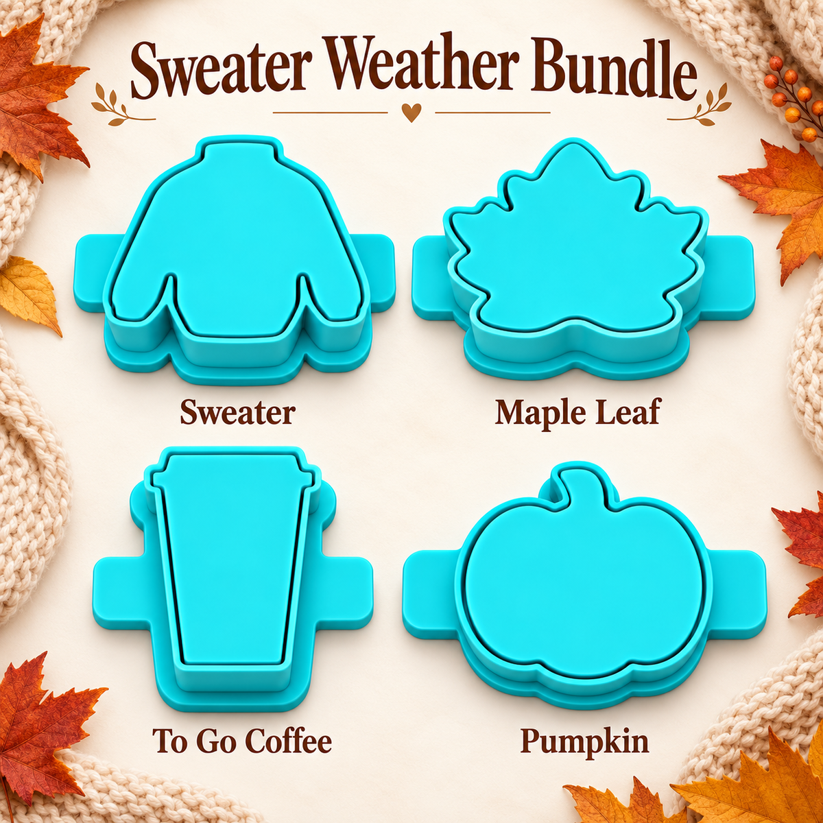 Sweater Weather Cake Pop Cutter Bundle with Cutter, Popper and Tray Option