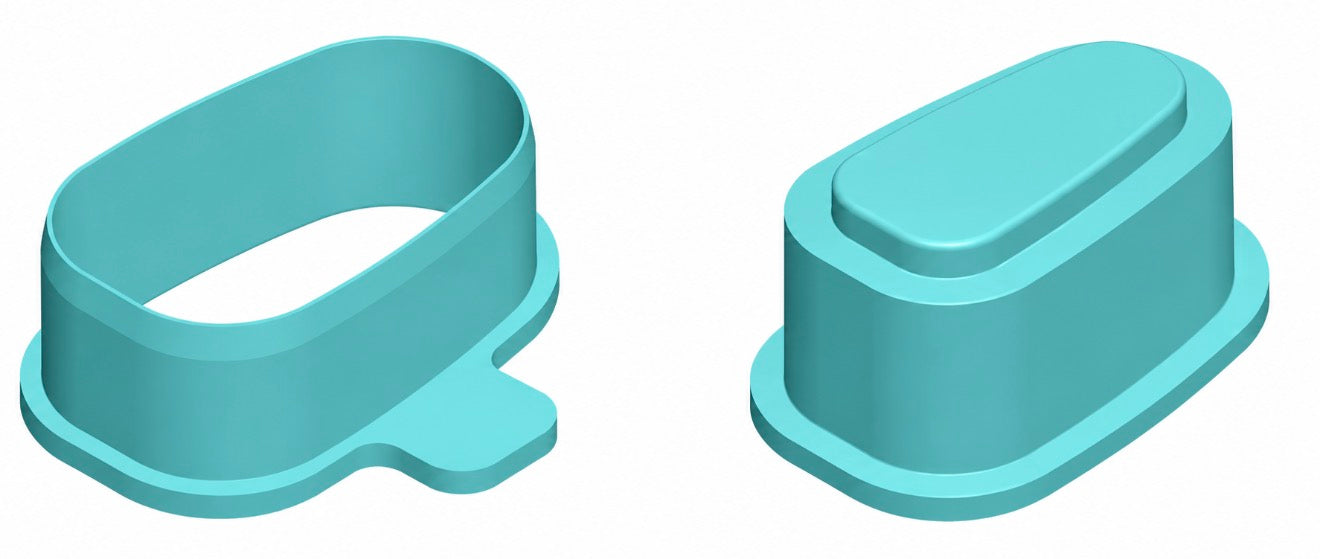 2.7” Tapered Cakesicle Cake Pop Mold with Embosser & Cutter, Popper and Tray Option