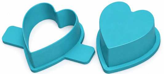 2” Heart Cake Pop Mold with Cutter, Popper and Tray Option