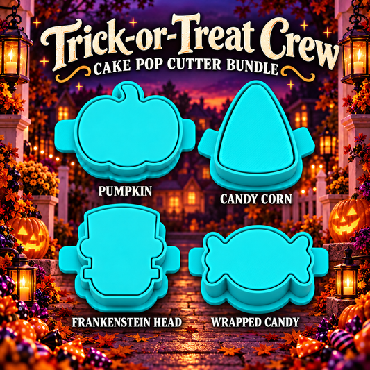 Trick-or-Treat Crew Cake Pop Cutter Bundle with Cutter, Popper and Tray Option