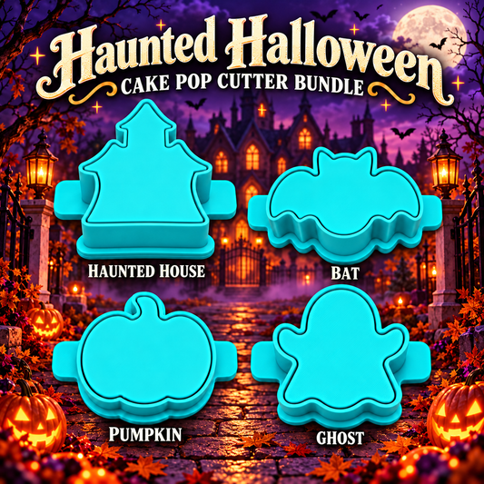 Haunted Halloween Cake Pop Cutter Bundle with Cutter, Popper and Tray Option